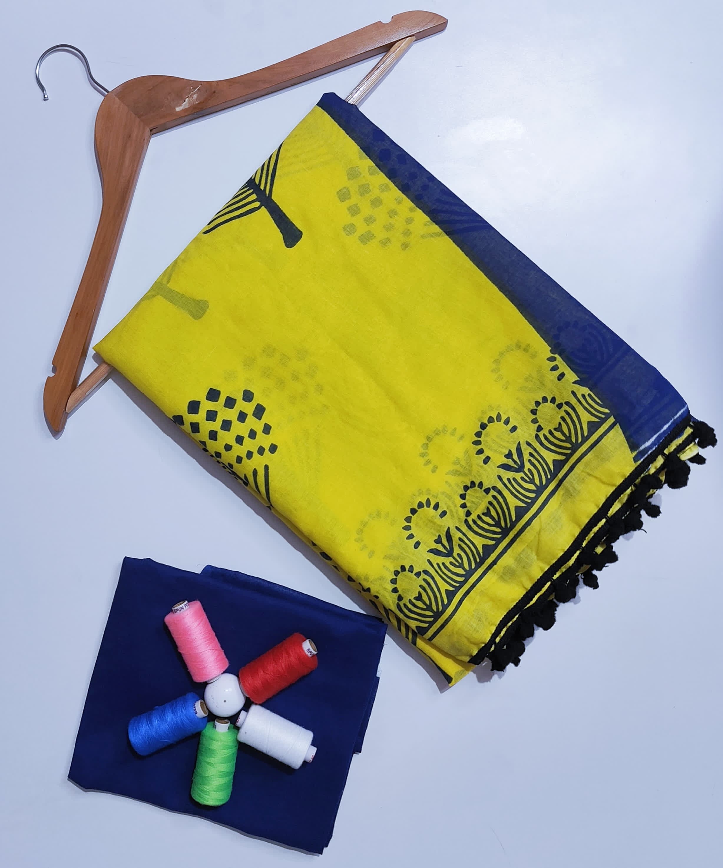 Hand block print Saree with blouse